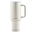 Termosz, Berdsen, 1180 ml, krémszínű, rozsdamentes acél, szívószálas, meleg és hideg italokhoz, 378900 4 db-os szívószál készlettel