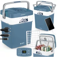   Autós hűtőtáska, Berdsen Icemax, kék, 29 l, fekete, ventilátoros, egyzónás, akár 18°C hűtés, ECO/normál üzemmód, 12 V DC /230 V, 39 dB