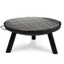 Kerti tűzrakó, Berdsen BD-881, fekete, átmérő: 60 cm, magasság: 27,5 cm, acél lemez, 42 cm piszkavas