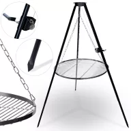   Háromlábú rács tűzrakóhoz, Berdsen BD-884, fekete, átmérő: 80 cm, acél, állítható magasság