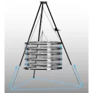 Háromlábú rács tűzrakóhoz, Berdsen BD-884, fekete, átmérő: 80 cm, acél, állítható magasság