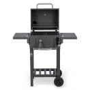 Faszenes grill, Berdsen BD-892, antracit, acél, 110 x 96 x 35 cm, kétrészes öntöttvas rács: 42 x 31,5 cm, kerekek