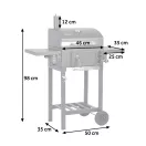 Faszenes grill, Berdsen BD-892, antracit, acél, 110 x 96 x 35 cm, kétrészes öntöttvas rács: 42 x 31,5 cm, kerekek