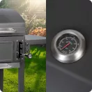 Faszenes grill, Berdsen BD-892, antracit, acél, 110 x 96 x 35 cm, kétrészes öntöttvas rács: 42 x 31,5 cm, kerekek