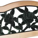 Kerti pad, Sofotel Gardi Rose, rózsa mintás, 123,5 x 74 x 48 cm, park stílusú, háttámlával, lakkozott fa, öntöttvas váz, 2 személyes