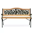 Kerti pad, Sofotel Gardi Tulip, tulipán mintás, 123,5 x 74 x 48 cm, park stílusú, műanyag háttámlával, lakkozott fa, öntöttvas váz, 2 személyes