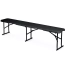 Sörpad szett, Plonos, fekete, 180 cm, acél keret, HDPE műanyag felület, összecsukható, 3 db, asztal és 2 pad