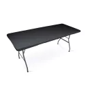 Sörpad szett, Plonos, fekete, 180 cm, acél keret, HDPE műanyag felület, összecsukható, 3 db, asztal és 2 pad