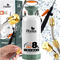   Kézi permetező, Plonos PL-605, fehér/zöld, 8 l, nyomásos kialakítás, állítható fúvóka, PE tartály