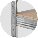 Műhelypolc, Humberg HR-810, ezüst, 150 x 75 x 30 cm, 5 polcos, acél, MDF polclapok, állítható polcmagasság, teherbírás: 125 kg/polc