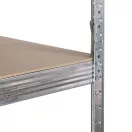 Műhelypolc, Humberg HR-814, ezüst, 222 x 90 x 40 cm, 6 polcos, acél, MDF polclapok, állítható polcmagasság, teherbírás: 150 kg/polc