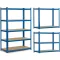 Műhelypolc, Humberg 4842, kék, 150 x 75 x 30 cm, 5 polcos, acél, MDF polclapok, állítható polcmagasság, teherbírás: 125 kg/polc