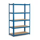 Műhelypolc, Humberg 4842, kék, 150 x 75 x 30 cm, 5 polcos, acél, MDF polclapok, állítható polcmagasság, teherbírás: 125 kg/polc