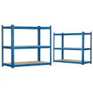 Műhelypolc, Humberg 4842, kék, 150 x 75 x 30 cm, 5 polcos, acél, MDF polclapok, állítható polcmagasság, teherbírás: 125 kg/polc
