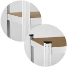 Műhelypolc, Humberg 4844, fehér, 180 x 90 x 30 cm, 5 polcos, acél, MDF polclapok, állítható polcmagasság, teherbírás: 175 kg/polc