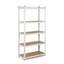Műhelypolc, Humberg 4847, fehér, 180 x 90 x 40 cm, 5 polcos, acél, MDF polclapok, állítható polcmagasság, teherbírás: 175 kg/polc
