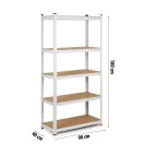 Műhelypolc, Humberg 4847, fehér, 180 x 90 x 40 cm, 5 polcos, acél, MDF polclapok, állítható polcmagasság, teherbírás: 175 kg/polc