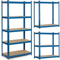   Műhelypolc, Humberg 4847, kék, 180 x 90 x 40 cm, 5 polcos, acél, MDF polclapok, állítható polcmagasság, teherbírás: 175 kg/polc