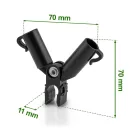 Növénytámasz csatlakozó, Plonos PL-941, fekete, átmérő: 1, 1 cm, A típus, forgó zsanéros, PE műanyag, 4 db-os csomag (TE494110)