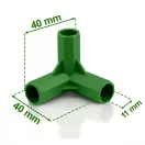 Növénytámasz csatlakozó, Plonos PL-941, zöld, átmérő: 1, 1 cm, 3-as típus, 40 mm magas, PE műanyag, 4 db-os csomag (TE494130)