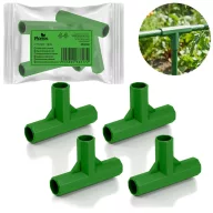   Növénytámasz csatlakozó, Plonos PL-941, zöld, átmérő: 1, 1 cm, 3-as típus, T alakú, 70 mm magas, PE műanyag, 4 db-os csomag (TE494140)