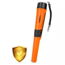 Fémdetektor, Cobra Tector CT-1076, narancssárga, 24,2 x 3,7 cm, IPX8 vízálló, 3 riasztási mód, beépített LED lámpa, 360° érzékelés, automatikus hangolás, elemes (1 db 9V)