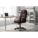 Irodai szék, Sofotel 518B, fekete/barna, 109–118 cm, ergonomikus, dönthető, gázliftes magasságállítás, mikrohálós, műbőr betétekkel, 120 kg teherbírás