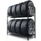 Gumiabroncs tartóállvány, Humberg HM-386, fekete, 120 x 109 x 45 cm, 2 polcos, 8 db kapacitás, acél és alumínium, teherbírás: 150 kg/polc