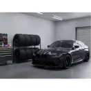 Gumiabroncs tartóállvány, Humberg HM-386, fekete, 120 x 109 x 45 cm, 2 polcos, 8 db kapacitás, acél és alumínium, teherbírás: 150 kg/polc