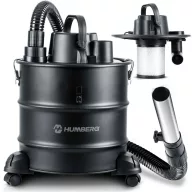   Elektromos hamuporszívó, Humberg HM-405, fekete, 1000 W, tartály: 18 l, HEPA szűrő, langyos hamuhoz is, 1,31 m szívótömlő, festett acél tartály