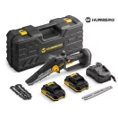 Akkumulátoros láncfűrész, Humberg HM-421, mini, fekete/sárga, 2 x 2 Ah 21 V Li-Ion, vezetősín: 15 cm, 8, 2 m/s láncsebesség, akkumulátorral, töltővel (TE542100)