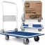 Kézikocsi, Humberg HM-506, kék/fehér, 90 x 87 x 60 cm, acél váz, csúszásgátló PVC platform, lehajtható fogantyú, teherbírás: 300 kg