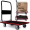 Kézikocsi, Humberg HM-506, fekete/piros, 90 x 87 x 60 cm, acél váz, csúszásgátló PVC platform, lehajtható fogantyú, teherbírás: 300 kg