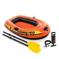   Felfújható gumicsónak szett, Intex Explorer Pro 100, narancssárga, 3 az 1-ben, 160 x 94 x 29 cm (1 személyes), evezőkkel és pumpával (58355-3W1)