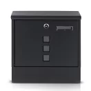 Postaláda, Humberg HM-861, antracit, 34 x 30,5 x 10 cm, galvanizált acél, időjárásálló, újságtartóval, zár 2 kulccsal