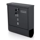 Postaláda, Humberg HM-861, antracit, 34 x 30,5 x 10 cm, galvanizált acél, időjárásálló, újságtartóval, zár 2 kulccsal