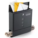 Postaláda, Humberg HM-861, antracit, 34 x 30,5 x 10 cm, galvanizált acél, időjárásálló, újságtartóval, zár 2 kulccsal