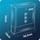 Postaláda, Humberg HM-861, antracit, 34 x 30,5 x 10 cm, galvanizált acél, időjárásálló, újságtartóval, zár 2 kulccsal