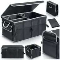   Tároló csomagtartóba, Humberg HM-990, fekete, 58 x 34 x 29 cm, összecsukható, vízálló, levehető fedél, kétrekeszes, polietilén, alumínium fogantyúk (TE599000)