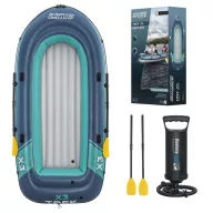   Felfújható gumicsónak szett, BESTWAY Hydro-Force Trek X3, kék, 294 x 137 cm (3 személyes), evezőkkel és pumpával (61154)