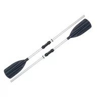   Evezőlapát / kajaklapát, BESTWAY, ezüst/fekete, 145 / 218 cm, műanyag fej, alumínium rúd, kajak evezővé összekapcsolható, poliészter táskában, 2 db evező, egyben kajaklapáttá összeállítható (62064)