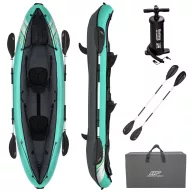  Felfújható kajak, BESTWAY Hydro-Force Ventura X2, türkiz, 330 x 86 cm (2 személyes), PVC, evezővel, pumpával, hordtáskával, javítótapasszal, kivehető ülésekkel, teherbírás: 200 kg (65052)