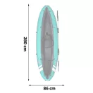 Felfújható kajak, BESTWAY Hydro-Force Ventura Eelite X1, türkiz, 280 x 86 cm (1 személyes), PVC, evezővel, pumpával, hordtáskával, teherbírás: 130 kg (65118)