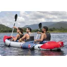 Felfújható kajak, BESTWAY Hydro-Force Rapid X3, fehér/kék, 381 x 100 cm (3 személyes), PVC, evezővel, pumpával, hordtáskával, javítótapasszal, teherbírás: 280 kg (65132)