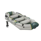 Felfújható gumicsónak, BESTWAY Hydro-Force Ranger Elite X4, szürke, 320 x 148 cm (4 személyes), evezőkkel, pumpával, párnával, hordtáskával, javítótapasszal (65157)