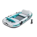 Felfújható gumicsónak, BESTWAY Hydro-Force Adventure X4, fehér, 315 x 165 cm (4 személyes), evezőkkel, pumpával, párnával, hordtáskával, javítótapasszal (65158)