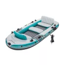 Felfújható gumicsónak, BESTWAY Hydro-Force Adventure Elite X5, fehér, 364 x 166 cm (5 személyes), evezőkkel, pumpával, hordtáskával, javítótapasszal (65159)
