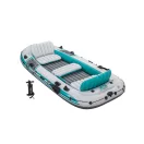 Felfújható gumicsónak, BESTWAY Hydro-Force Adventure Elite X5, fehér, 364 x 166 cm (5 személyes), evezőkkel, pumpával, hordtáskával, javítótapasszal (65159)