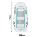 Felfújható gumicsónak, BESTWAY Hydro-Force Adventure Elite X5, fehér, 364 x 166 cm (5 személyes), evezőkkel, pumpával, hordtáskával, javítótapasszal (65159)