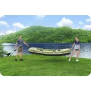 Felfújható gumicsónak szett, BESTWAY Voyager X3 Raft, bézs, 294 x 137 cm (3 személyes), evezőkkel, pumpával, párnával, hordtáskával, javítótapasszal (65164)